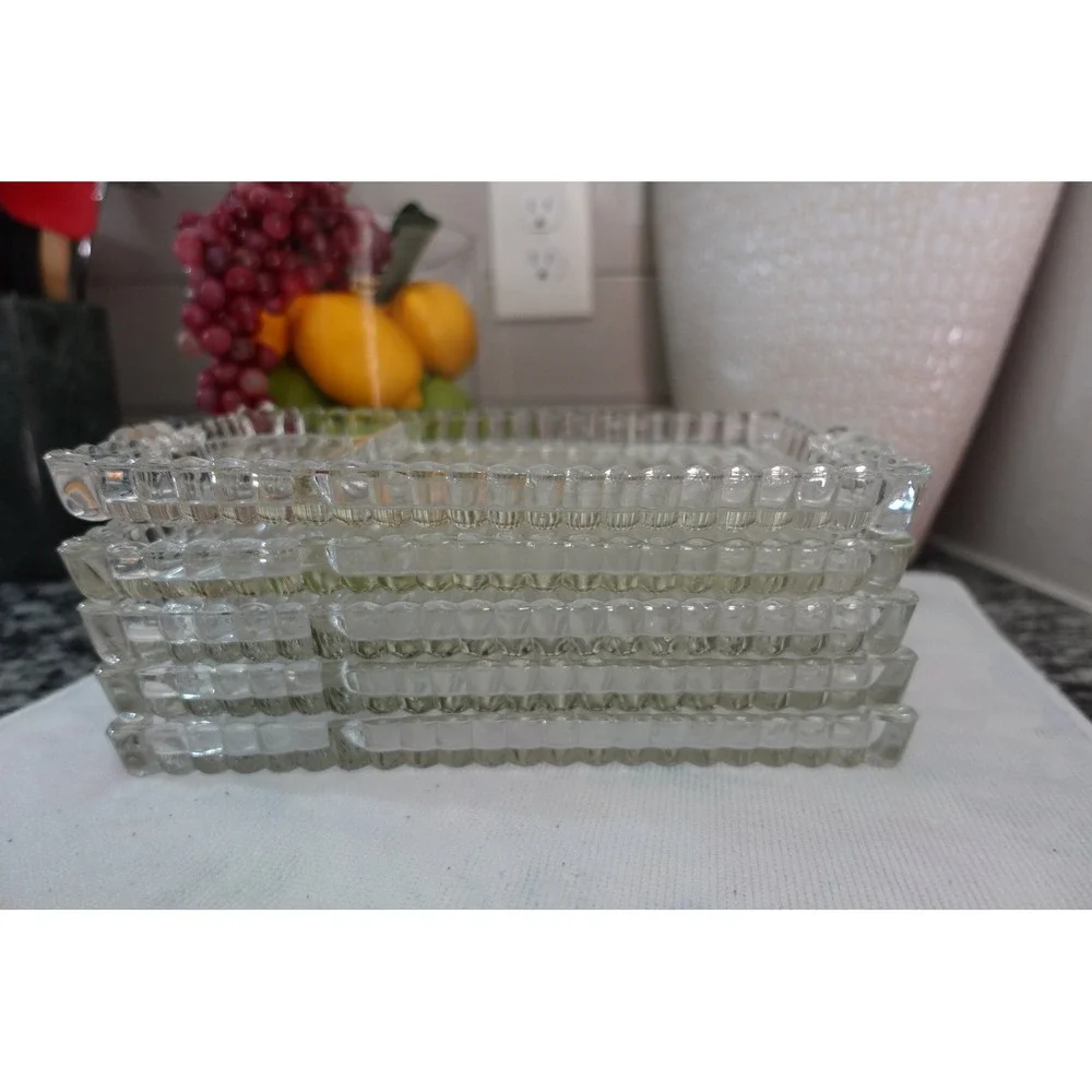 Vintage Hazel Atlas Glass‎ Snack Tray: 5-Compartment Relish Dish